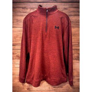 Under Armour Mens Loose Fit Red Quarter-Zip Pullover XXL
